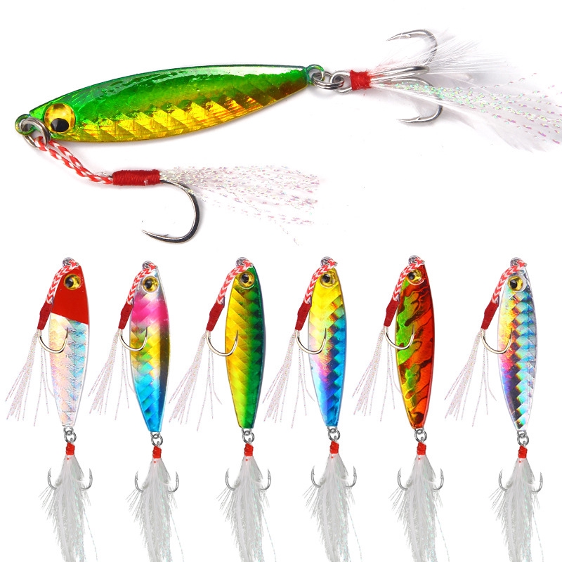Shengyao 1Pcs Umpan Pancing Laser Metal Lead Jig Swimbait 7g/10g/15g/20g Fishing Lure Ikan Bass Bait Sinking Jigging Laser Jigging Timbal Logam Jig Lambat Jigging / Trolling Sendok Logam Fishing Lure
