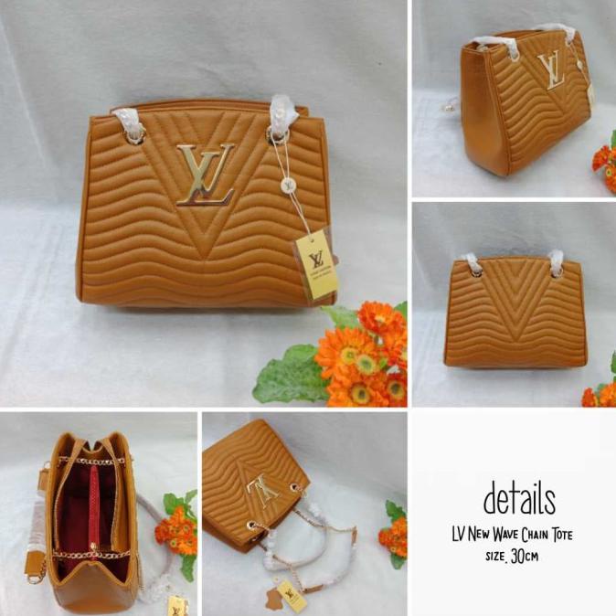 Tas Murah Tas Lv New Wave Chain Tote - Putih