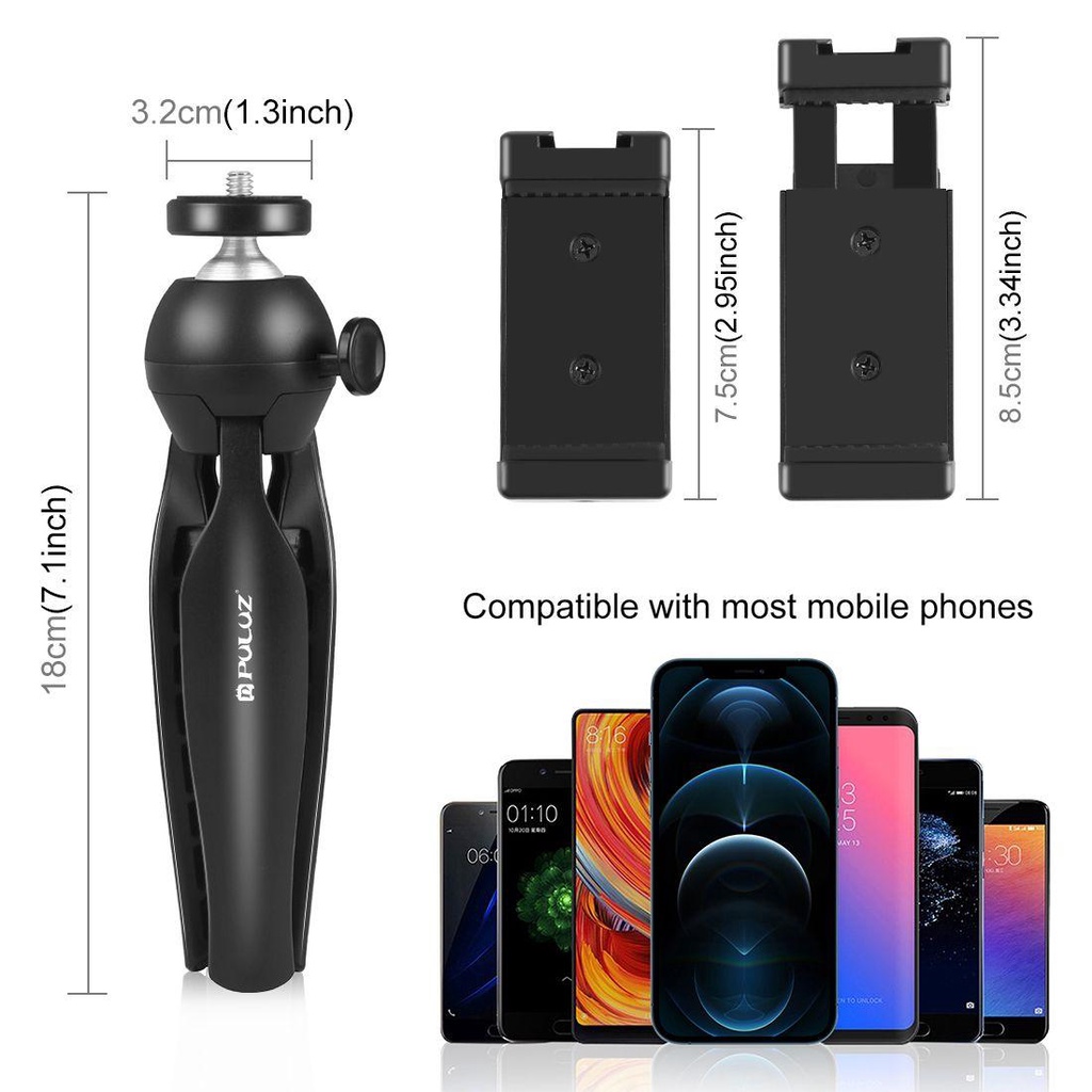 Preva Kit Fotografi Smartphone Video Shooting Phone Clamp Tripod Siaran Langsung