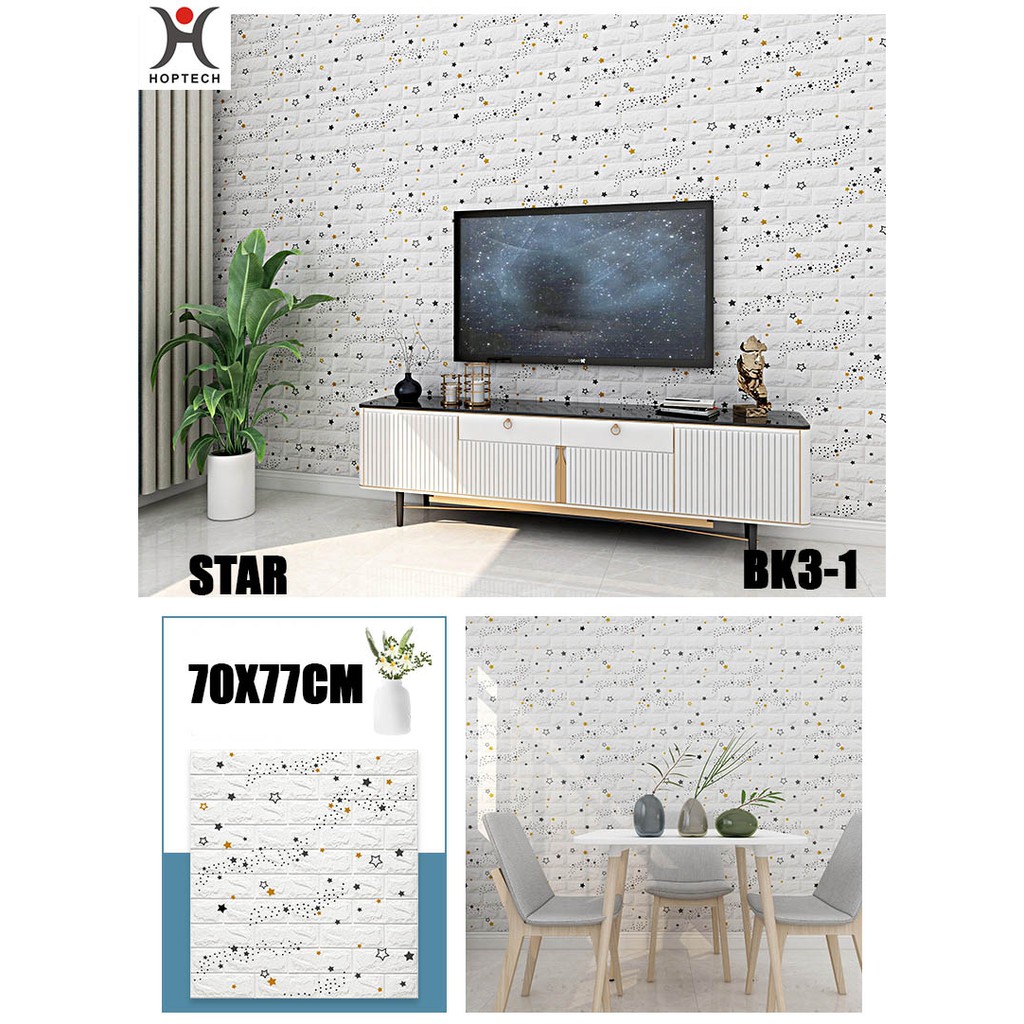 Wallpaper dinding 3d motif gambar wallfoam Dekorasi Kamar murah 70x77cm-7