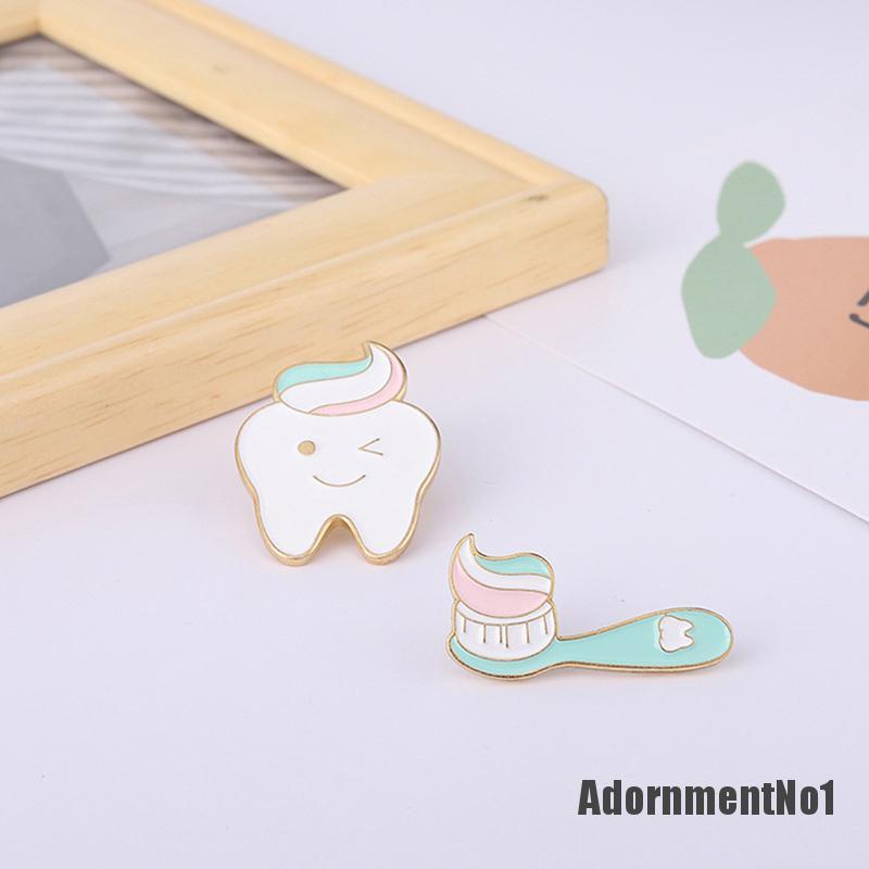 (Adornmentno1) Bros Pin Enamel Bentuk Sikat Gigi Untuk Aksesoris Pakaian