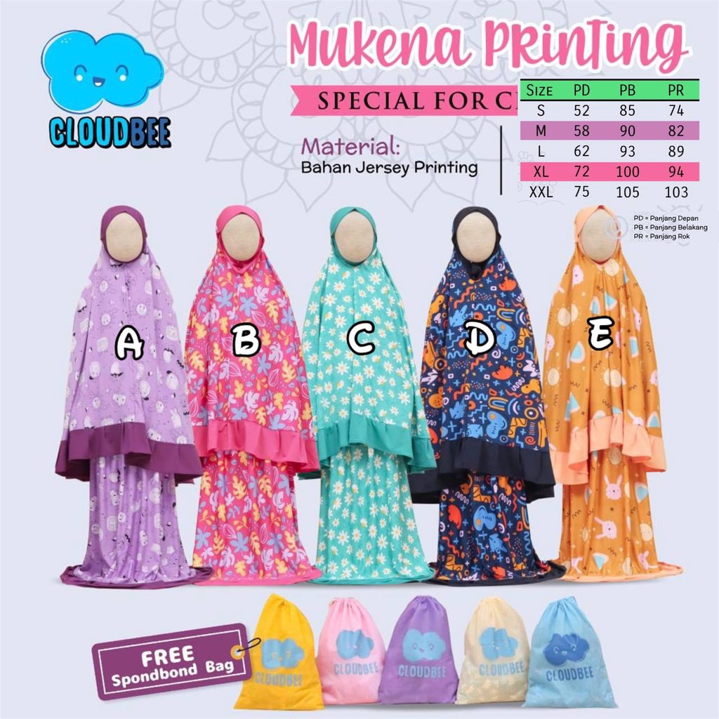 Mukena premium print by Cloudbee