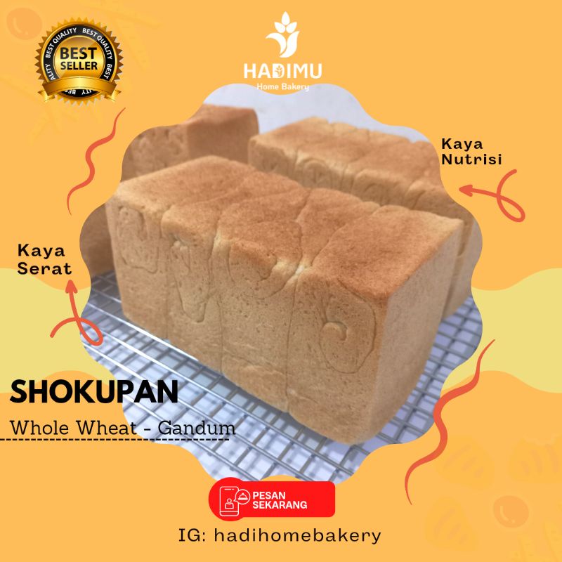 

Roti Gandum (utuh) / Whole wheat Shokupan / Low Calori / Gandum Utuh / Tinggi Daya Serat / Sehat - Rendah Kalori / Roti Korea