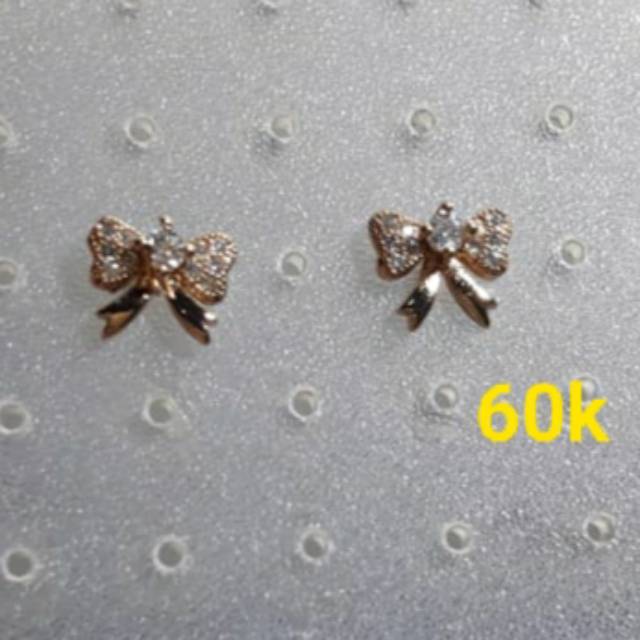 Anting Perak Lapis Emas 18karat