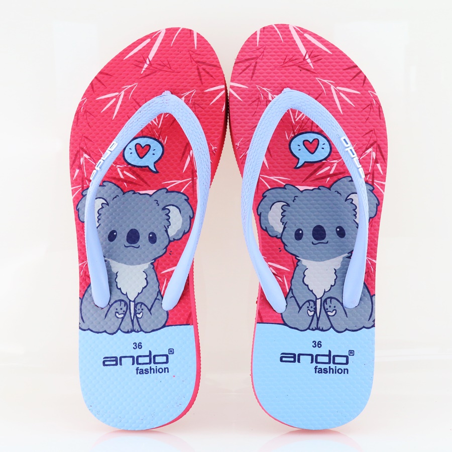NEW Ando Fluffy Fusia - Sandal Jepit Wanita Terbaru 2022 Ando Surabaya