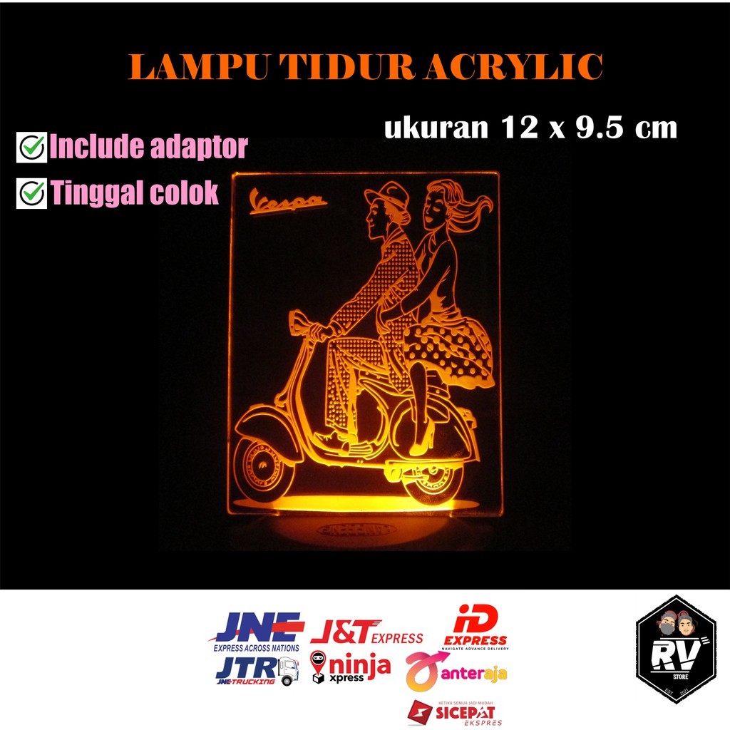 Lampu Tidur Akrilik Hias 3D LED