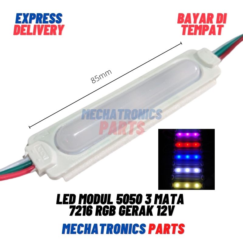 LED Modul 5050 3 Mata 7216 RGB gerak 12V