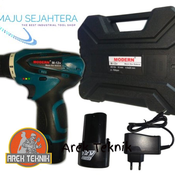 MESIN BOR CORDLESS MBT162 12V MODERN, CHARGER