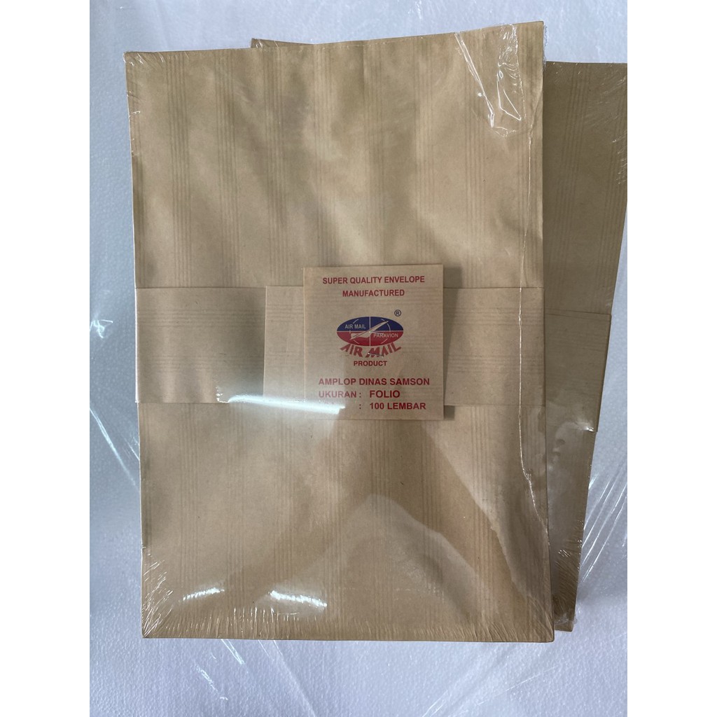 

amplop coklat folio polos airmail ecer per 1 pack