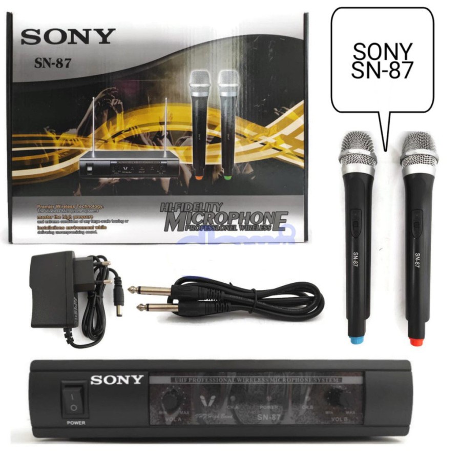 Sony SN-87 Microphone Wireless Double Mic Karaoke UHF