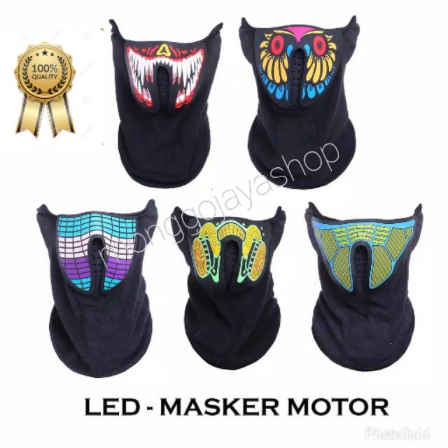 Jual Masker Motor LED Mask /Masker Unik Multifungsi Polyester ,Keren ...