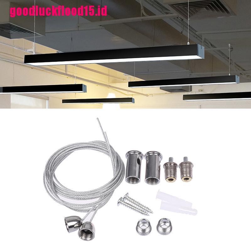 (LUCKID) Set 2 Kabel Baja 1m Untuk Mengangkat panel Lampu