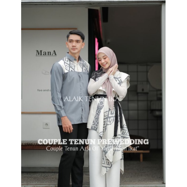 (READY STOK ) COUPLE BAJU TENUN ARFA 01 - KEMEJA TENUN - DRESS TENUN