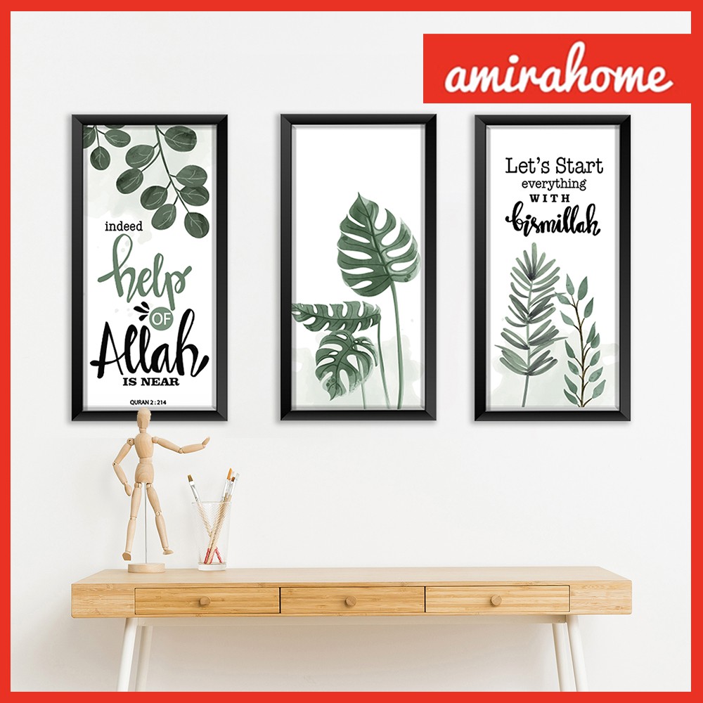 Dapat 3 Hiasan Dekorasi dinding Kamar Wall decor Tropical Monstera hiasan dinding