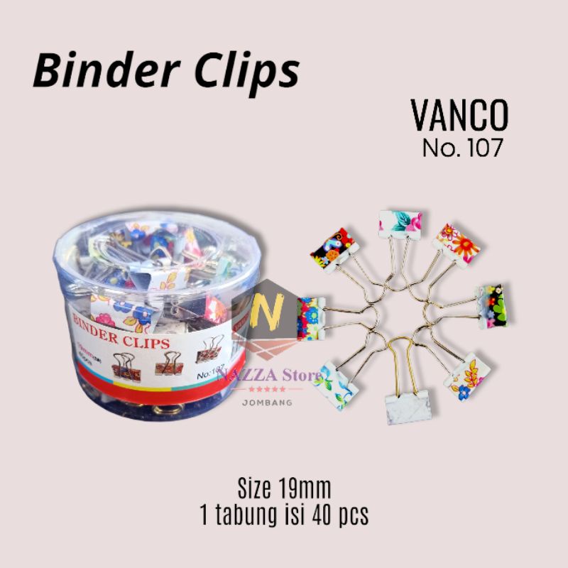 

VANCO JOYKO Binder Clips Klip Penjepit Kertas Motif dan Warna polos isi 40 pcs