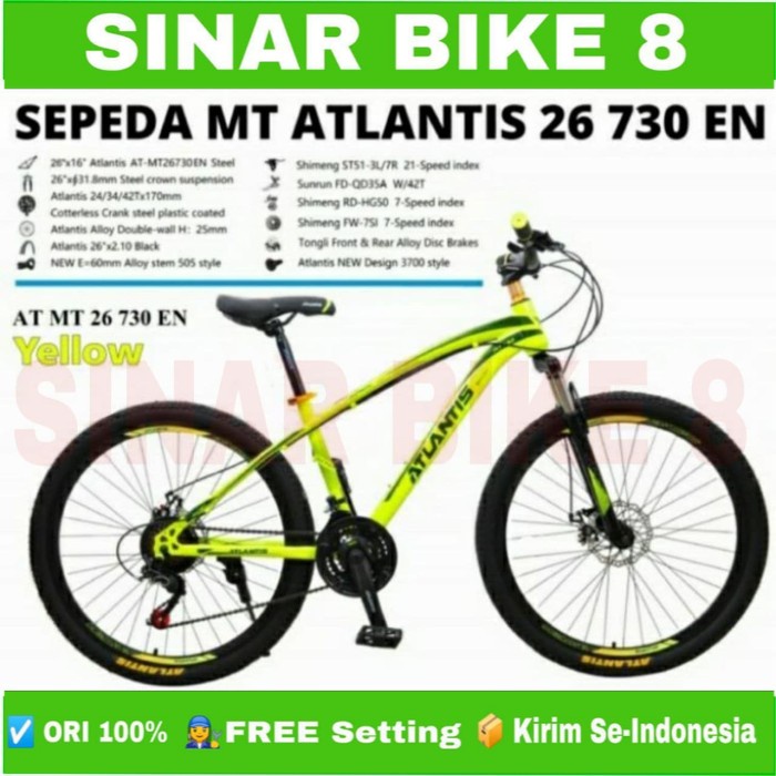 Sepeda Gunung Ukuran 24&quot; 26&quot; dan 27.5&quot; Inch MTB ATLANTIS 730