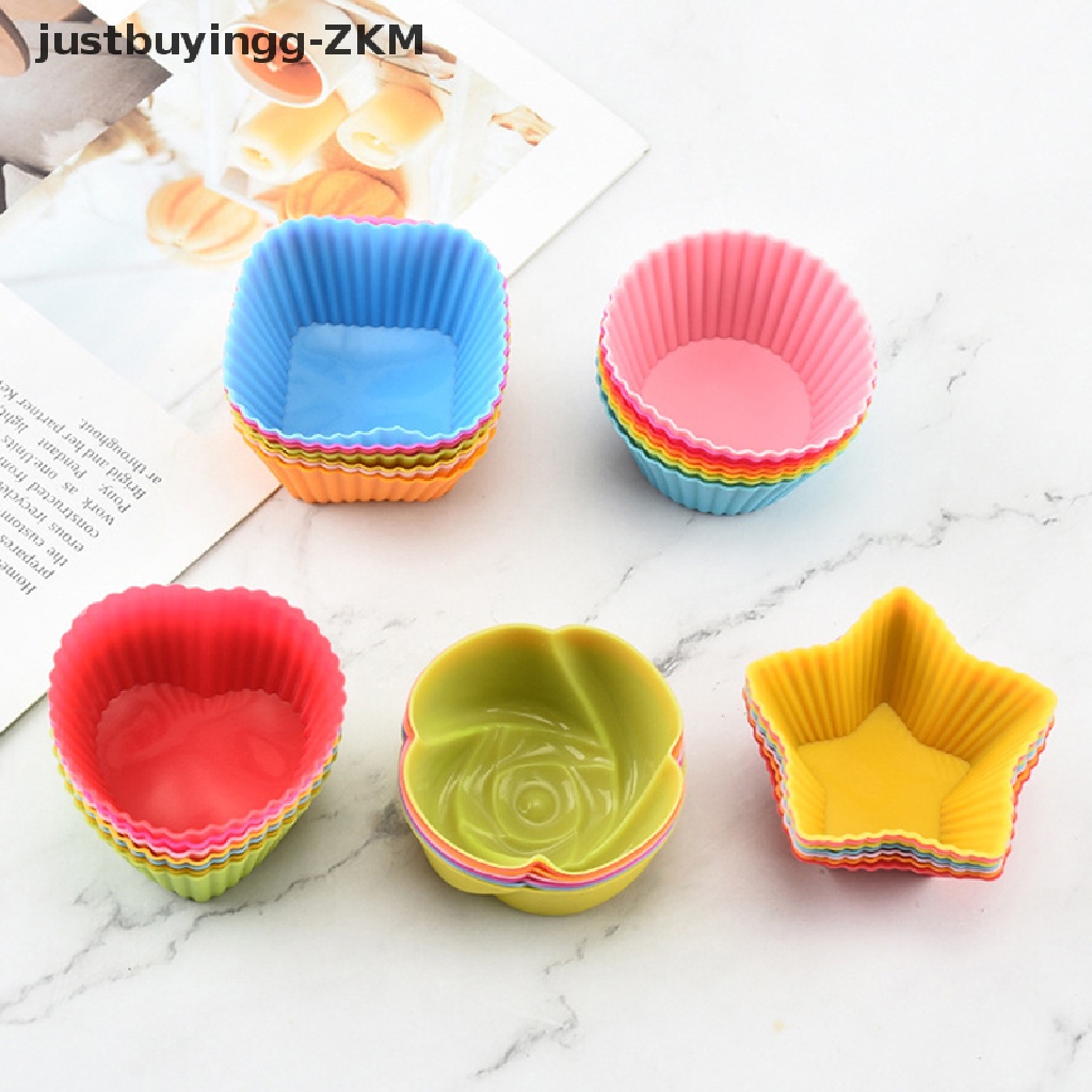 5pcs / set Cetakan Kue Bentuk Bunga Bahan Silikon Ukuran 7cm