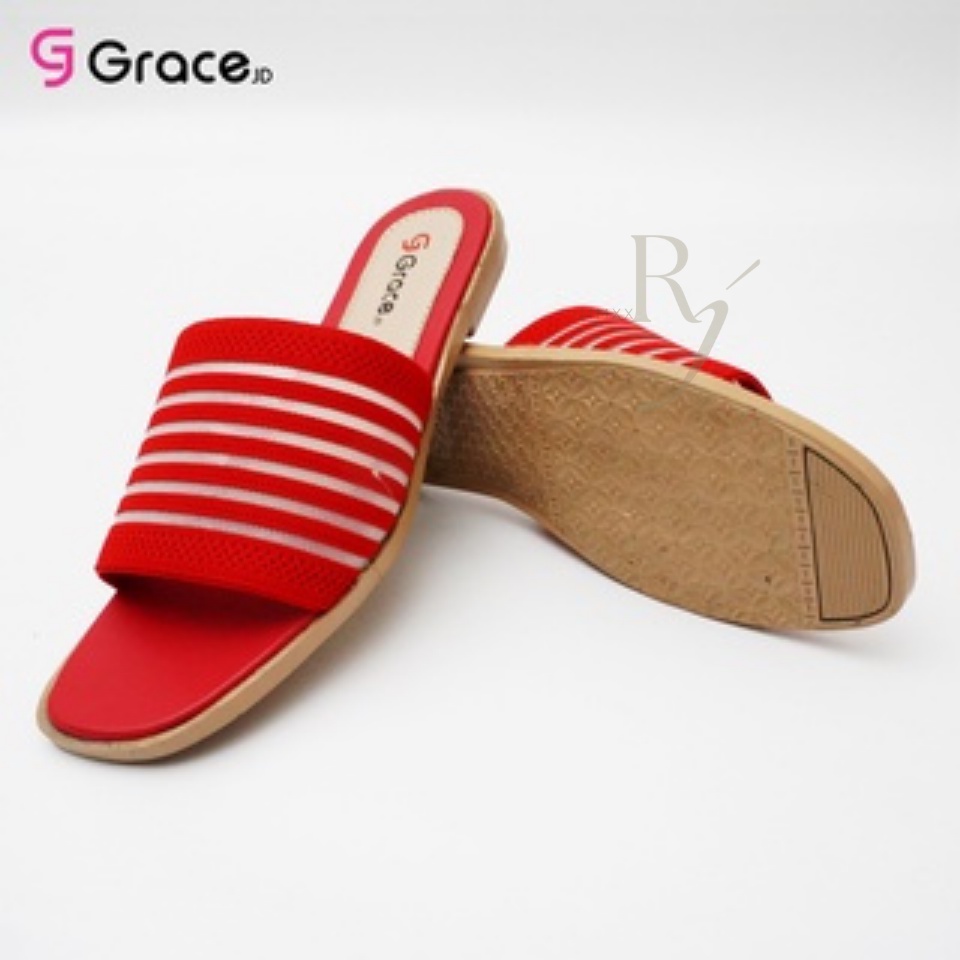 GRACE [CBR SLOP] Sandal Selop Wanita Kokop Strap Garis/ Korean Women Slippers / Sandal Rajut Selop