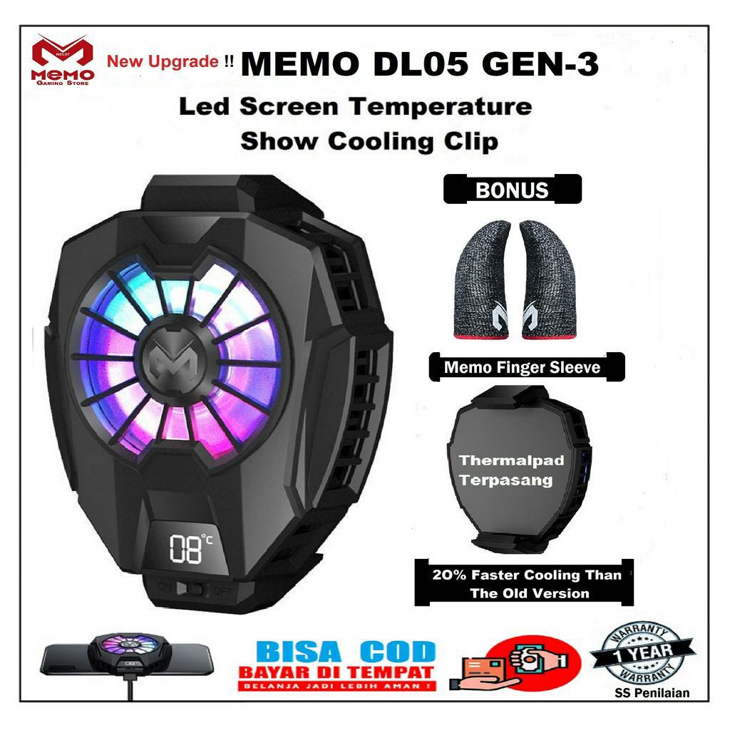 Original Memo DL05 Fancooler / Mobile Radiator / Pendingin HP/ Coolingfan Gaming /Cooler Hp/  RGB LIGHT/Funcooler/original  memo dl05