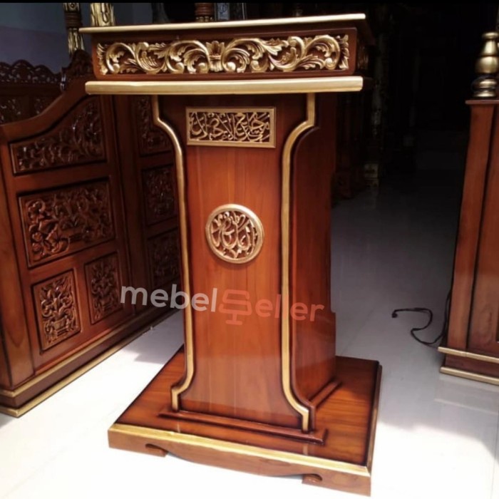 Mimbar masjid - Mimbar Masjid Jati Minimalis - Mimbar Masjid Ekstetik