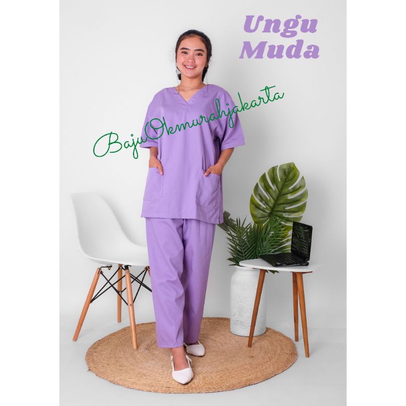 Baju OK / Baju Jaga Warna UNGU MUDA
