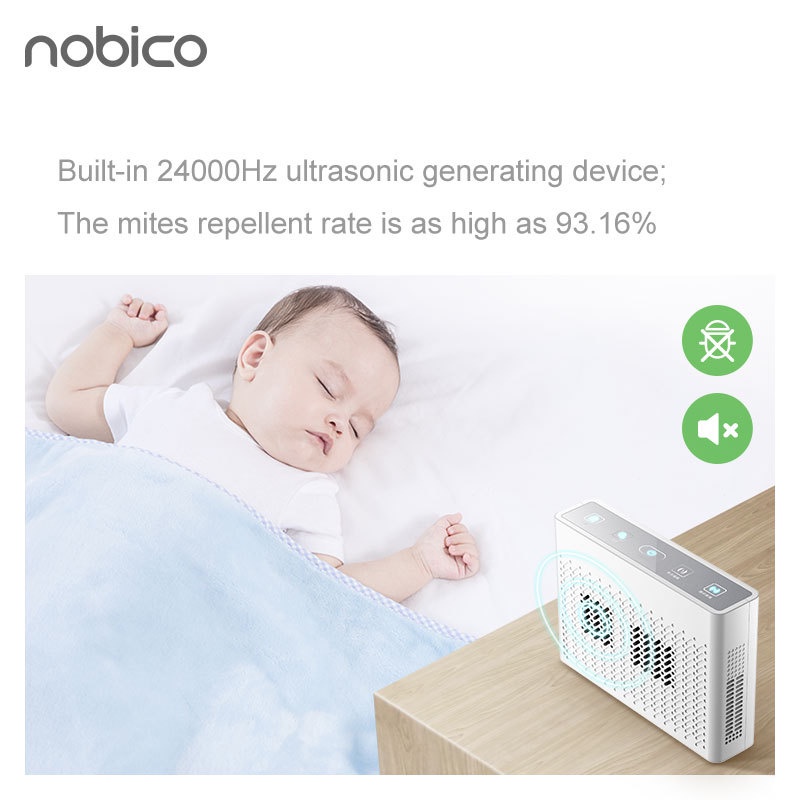 【Ready stock】Nobico Portable Ultrasonic Mite Eliminator, Pembersih Udara Tanpa Suara, Pembersih Virus Rumah Tangga