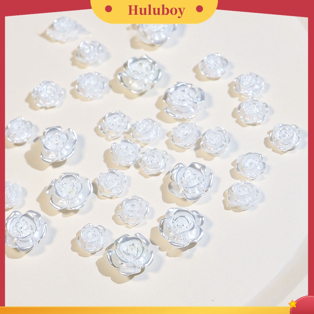 Huluboy Huluboy♡ 20 Pcs Aksesoris Berlian Imitasi Bentuk Bunga Camellia Untuk Dekorasi Kuku Wanita