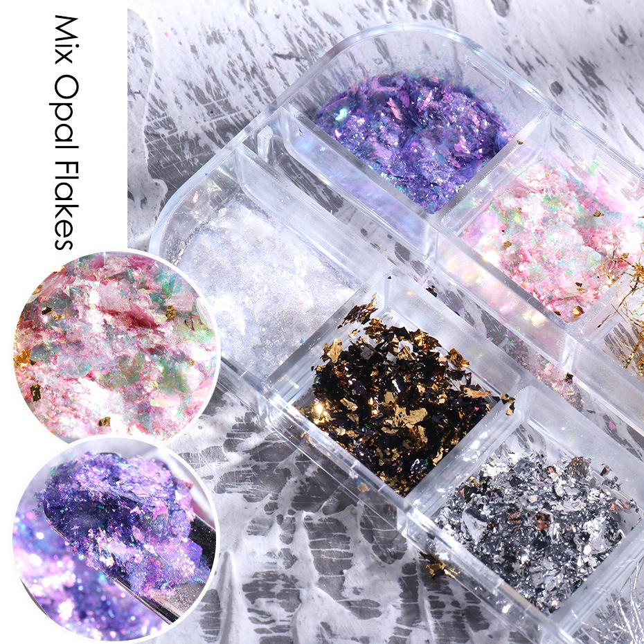 12PCS Glitter Foil Emas Metalik Untuk Membuat Kerajinan Kuku Nailart Decoration