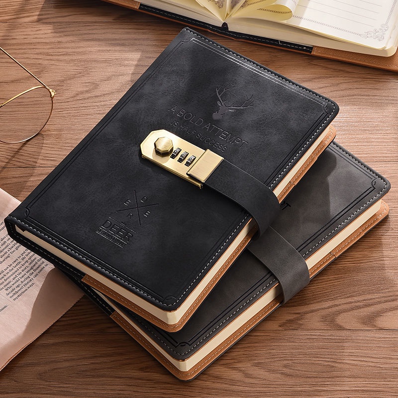 

℗™A5 Retro Password Buku Buku Harian Mahasiswa Bisnis Kantor Notepad dengan Kunci Notebook Gadis Buku Tangan Buku Tebal