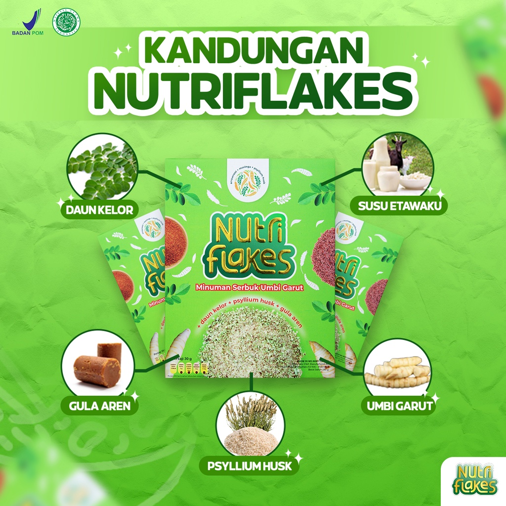 Nutriflakes Umbi Garut Asam Lambung Original 3 Box