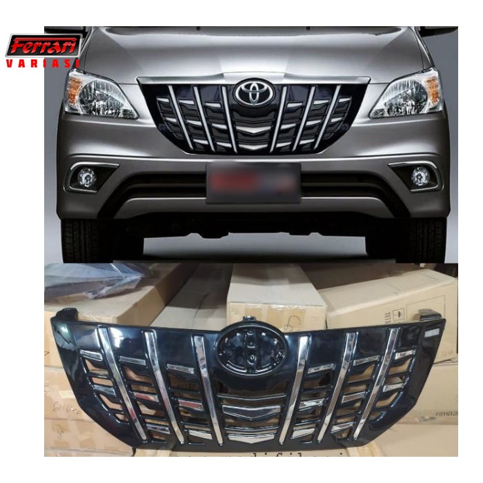 grill Alphard style mobil innova 2014 chrome black Ferrari Variasi