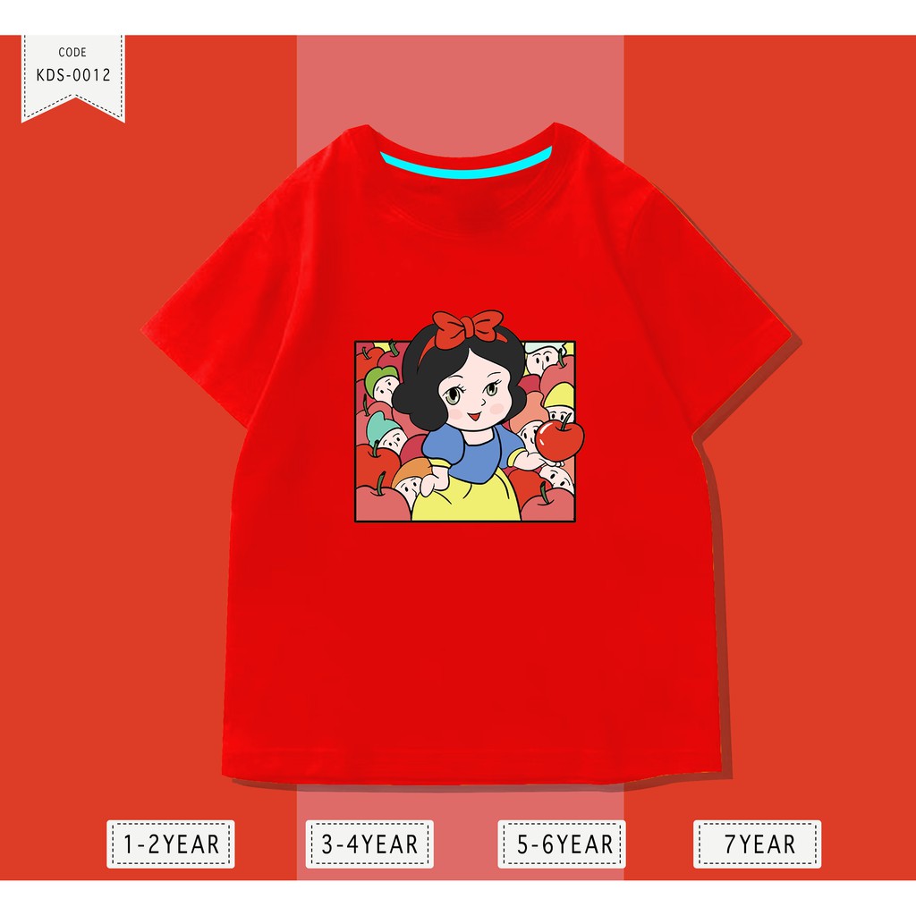 Baju Anak Putri Salju / Kaos Distro DTF Anak Laki Laki dan Perempuan / Unisex / Motif Kartun