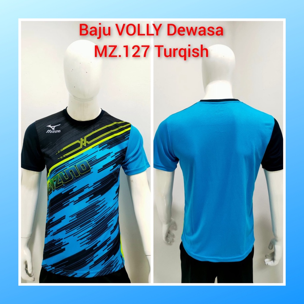 jersey volly pria kaos voli baju bola atasan wanita dewasa t-shirt outfit seragam jarsey kostum olahraga custom pakaian apparel sport jersy volley ball casual jersi suit MZ127 turqis