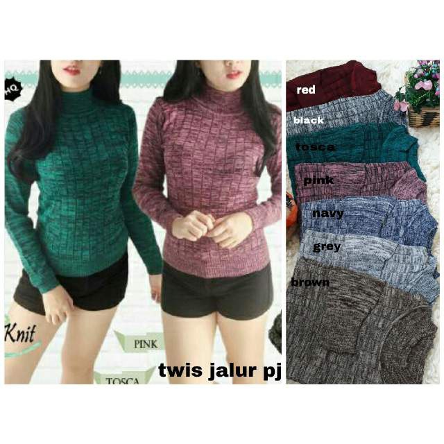 BLOUSE KNIT TWIS JALUR PJ/ BLOUSE