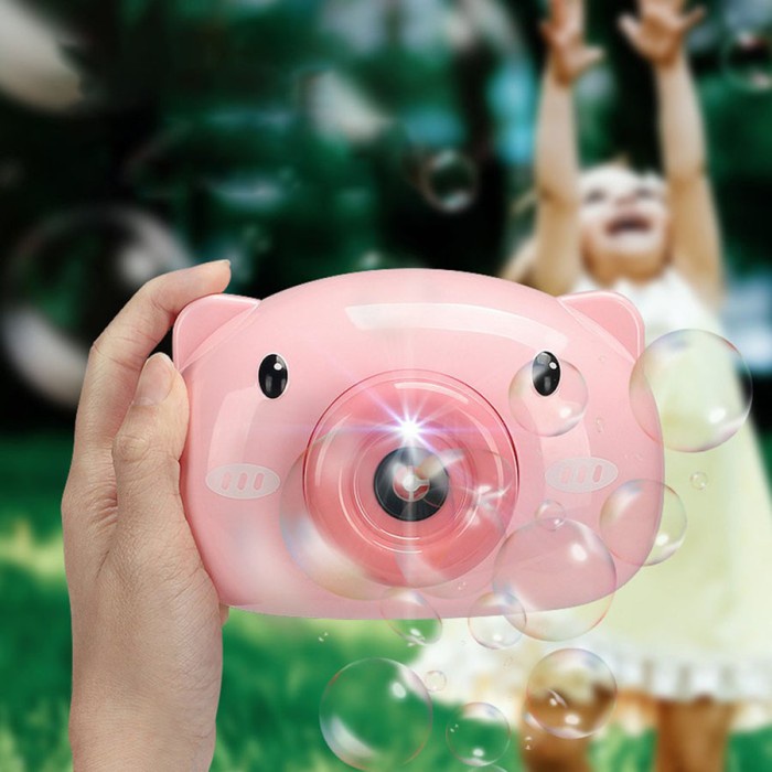 Kado Mainan Anak Gelembung Sabun Automatic Bubble Gun Model Pig