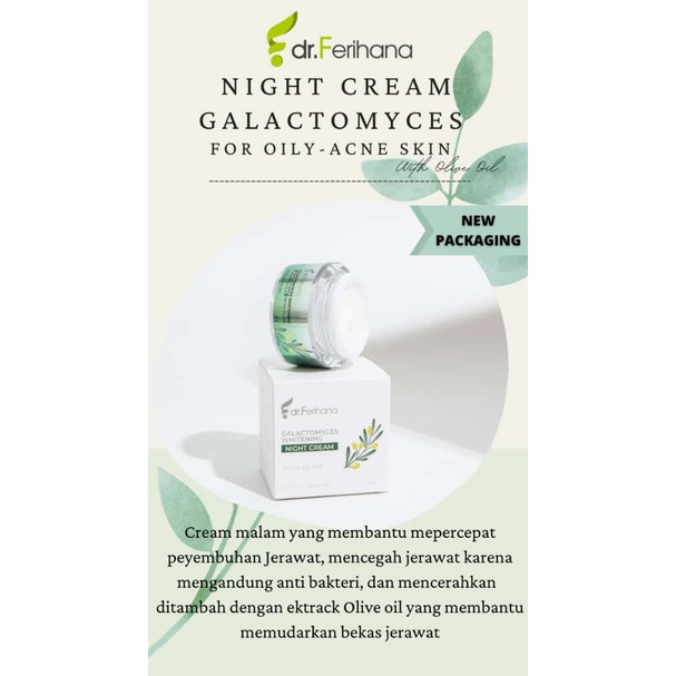 DR. FERIHANA Whitening Night Cream 10 gr untuk kulit berjerawat dan normal