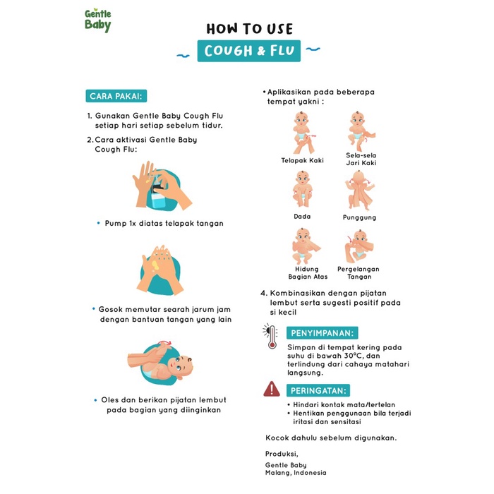 Minyak Bayi Gentle Baby Oil COUGH N FLU Atasi Batuk Pilek Bayi