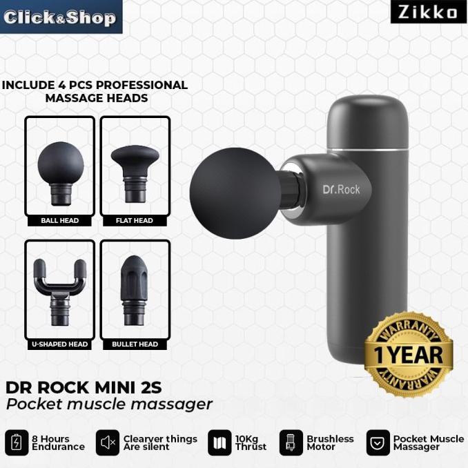 Best Seller Zikko Dr.Rock Mini 2S Pocket Massage Gun -Alat Pijat Elektrik - Hitam