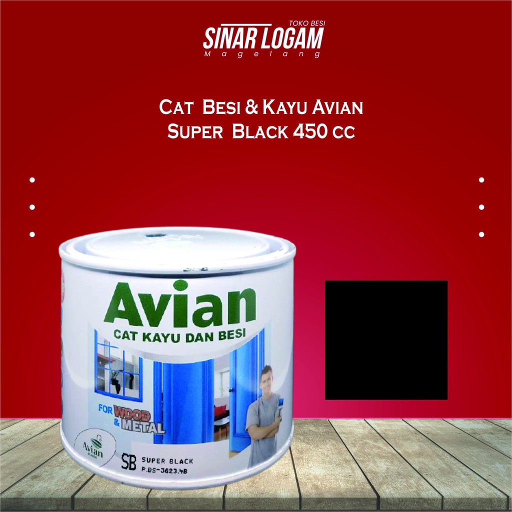 CAT BESI KAYU AVIAN 1/2 KG 0,5 KG SUPER BLACK / HITAM