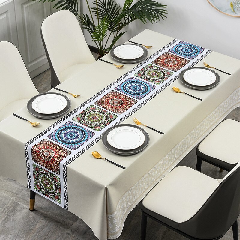 Premium PVC Table Cloth/Taplak Meja Makan Waterproof Tahan Air 140x180