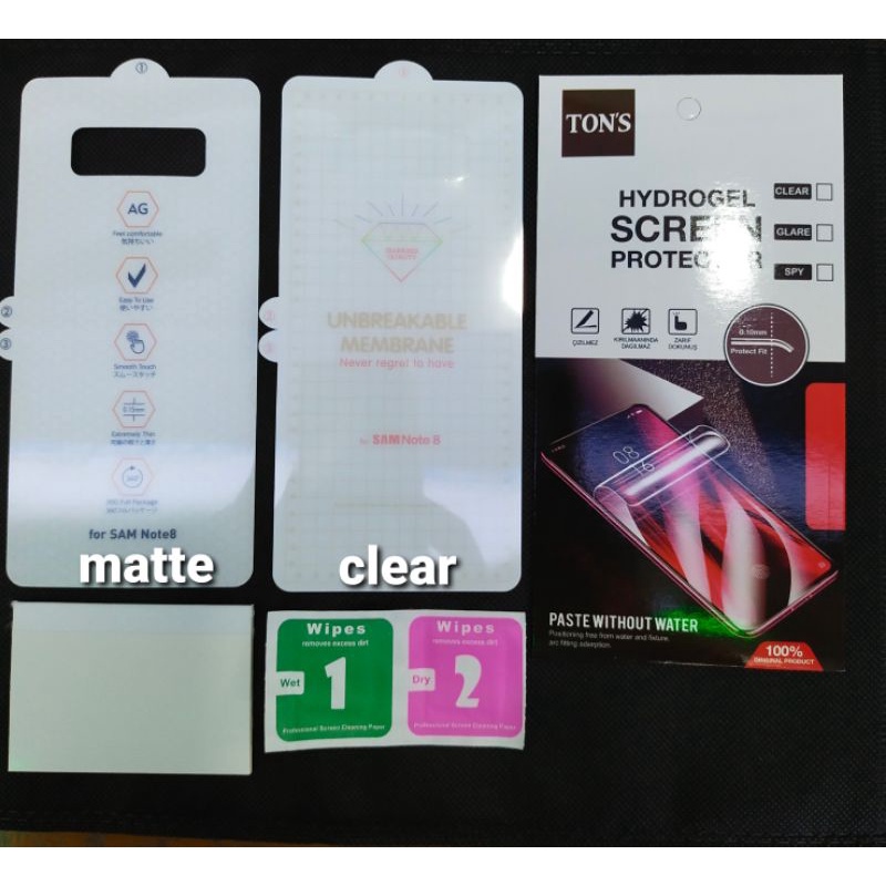 samsung Note 8 anti gores belakang back hydrogel