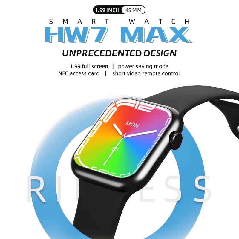 IWO HW7 MAX Full Screen 1.99 inch Smartwatch Series 7