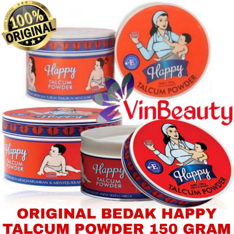 ORIGINAL BEDAK HAPPY TALCUM POWDER 150 GRAM / BEDAK POWDER BAYI 150 GR