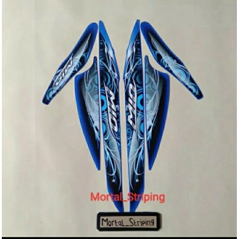 MIO SMILE TAHUN 2011 2012 WARNA BIRU STANDAR STIKER STRIPING LIS BODY BODI