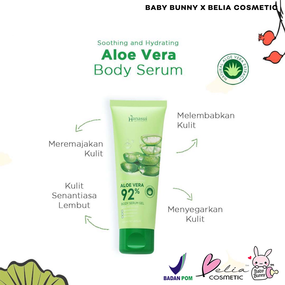 ❤ BELIA ❤ HANASUI Body Serum Gel 200 mL | Aloe Vera | Vit C | Sakura | Gel Tubuh | BPOM