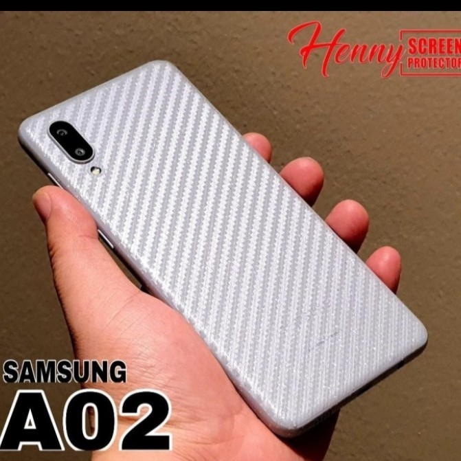 SAMSUNG A02 M02 Anti Gores Belakang Back Skin Carbon Transparan