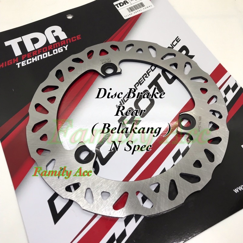 PIRINGAN CAKRAM BELAKANG/ REAR DISC BRAKE TDR ORIGINAL N SPEC MOTOR NMAX 155 OLD DAN NMAX 155 NEW 2020-2022 TDR RACING