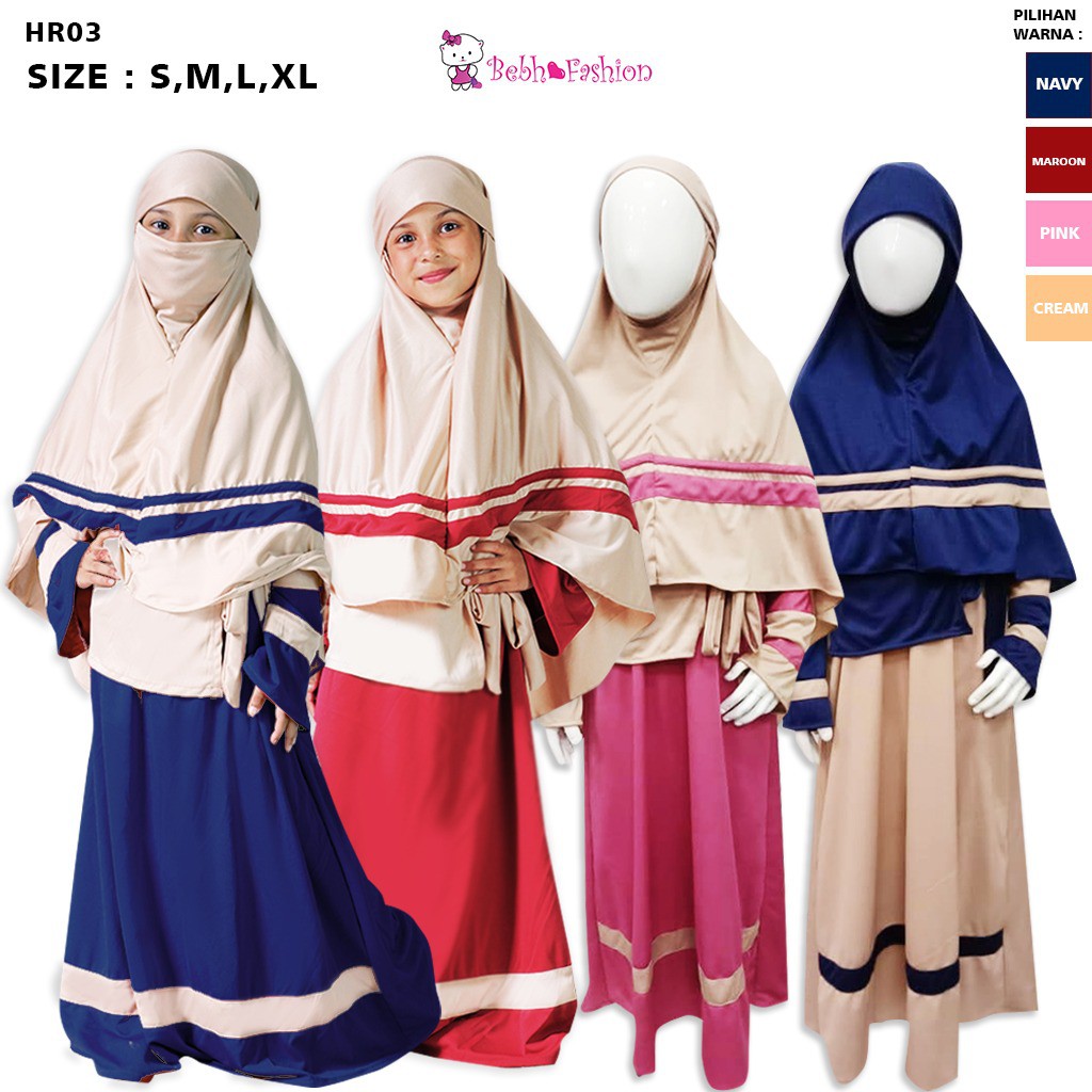 NEW - MEGA SALE - GAMIS HIJAB MASKER-Syari Khimar Basic Niqab - TERLARIS - ANAK PEREMPUAN - TERMURAH