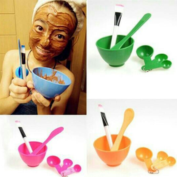 Mangkok Masker Peracik Wajah DIY 4 in1 Bowl Tool tempat kuas kosmetik Skin care Perawatan kecantikan