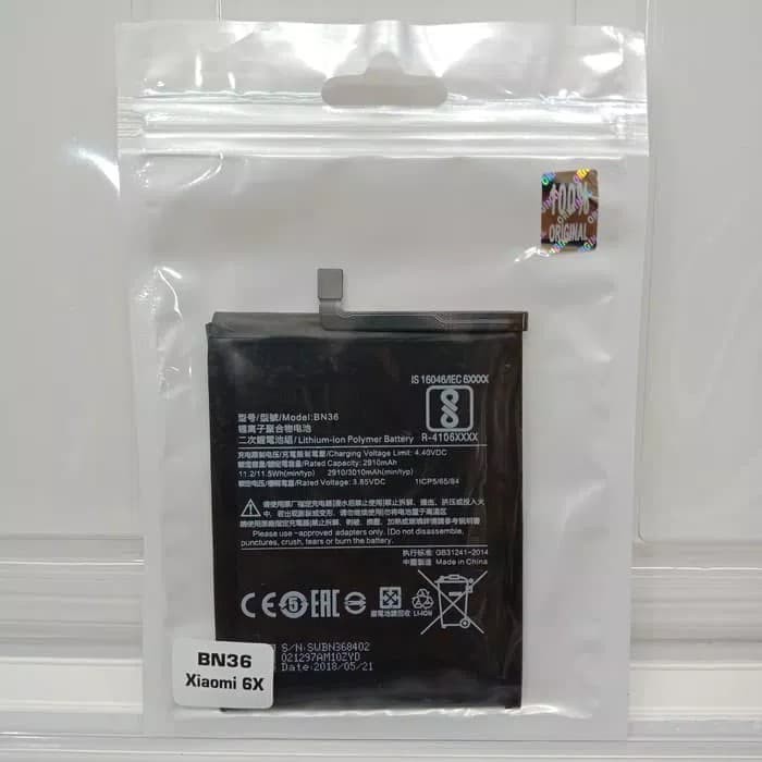 BATERAI BATERE BATTERY XIAOMI MiA2 Mi A2 Mi6X BN36 ORIGINAL
